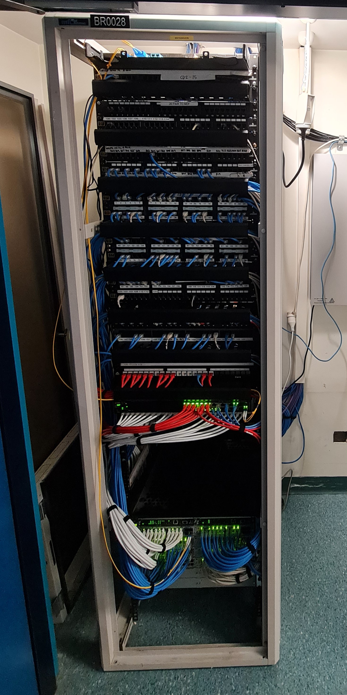 Data rack after organization - clean cables and professional organization